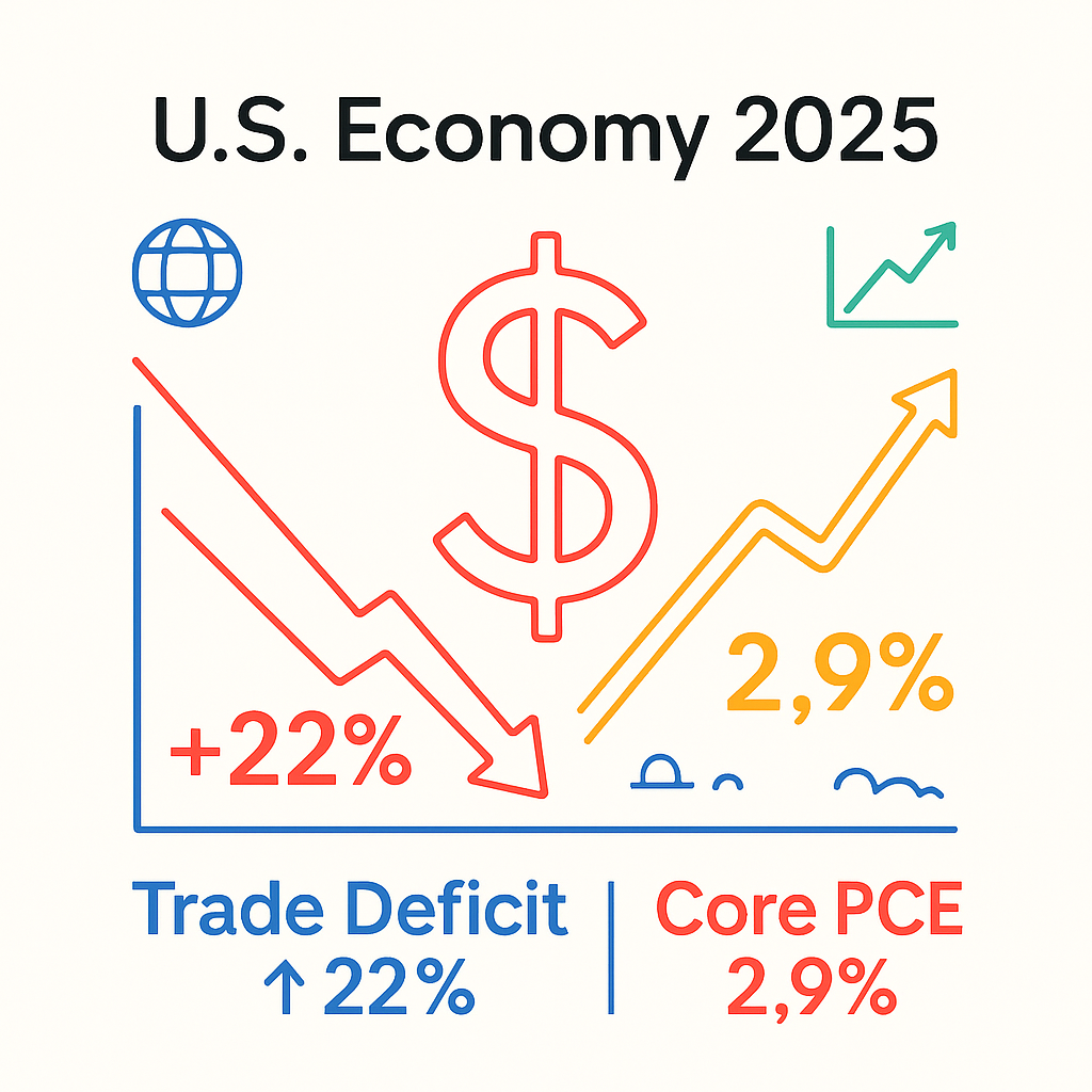 2025 U.S. core PCE inflation 2.9% trade deficit surge